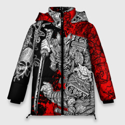 Женская зимняя куртка Oversize Самурай и драконы