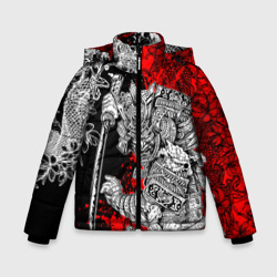 Зимняя куртка для мальчиков 3D Самурай и драконы