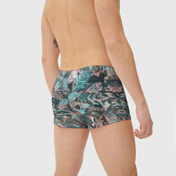 Плавки с принтом Тропический узор для мужчины, вид на модели сзади №2. Цвет основы: белый