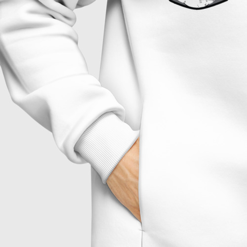 Мужское худи Oversize хлопок Пикачу в кармане арт, цвет белый - фото 8