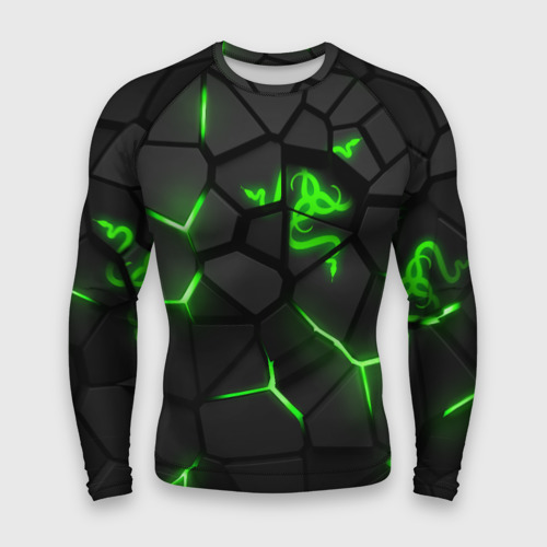 Мужской рашгард 3D Razer green neon, цвет 3D печать