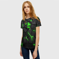 Женская футболка 3D Razer green neon - фото 2