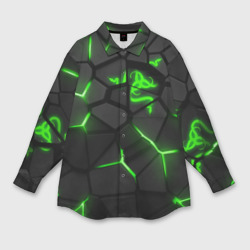 Мужская рубашка oversize 3D Razer green neon