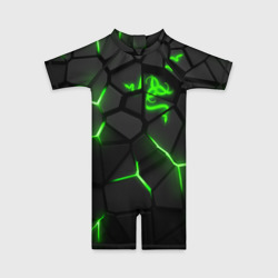 Детский купальный костюм 3D Razer green neon