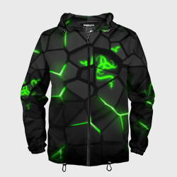 Мужская ветровка 3D Razer green neon