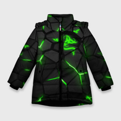 Зимняя куртка для девочек 3D Razer green neon