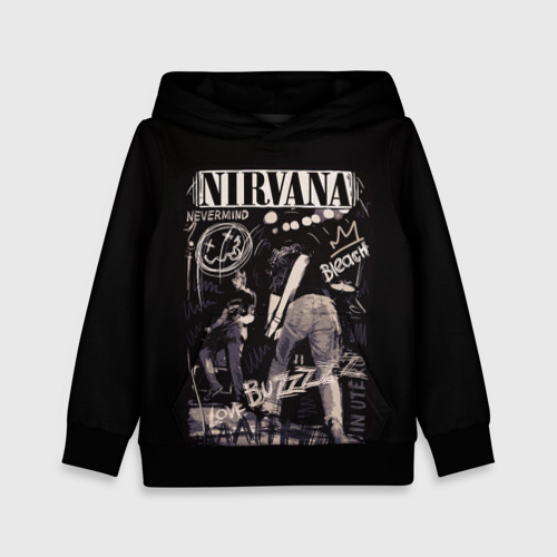 Детская толстовка 3D Nirvana Bleach original, цвет черный