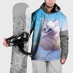Накидка на куртку 3D Заснеженный котик
