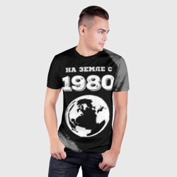 Мужская футболка 3D Slim На Земле с 1980: краска на темном - фото 2