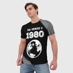 Мужская футболка 3D На Земле с 1980: краска на темном - фото 2