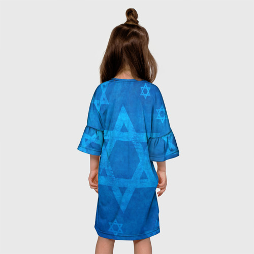 Детское платье 3D с принтом Звезды Давида, вид сзади #2