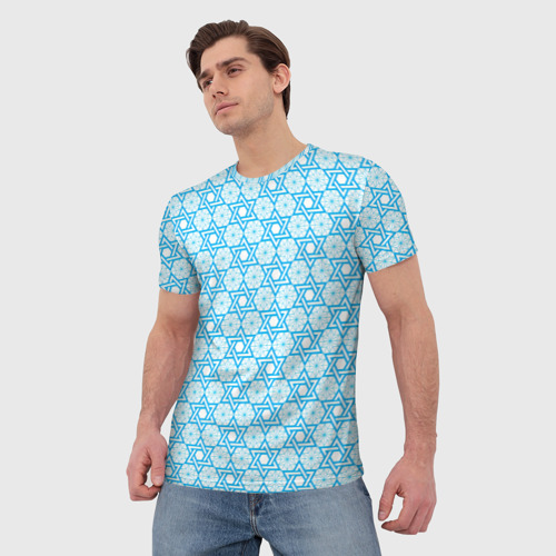 Мужская футболка 3D Израильский узор для Хануки, цвет 3D печать - фото 3