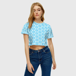 Женская футболка Crop-top 3D Израильский узор для Хануки - фото 2