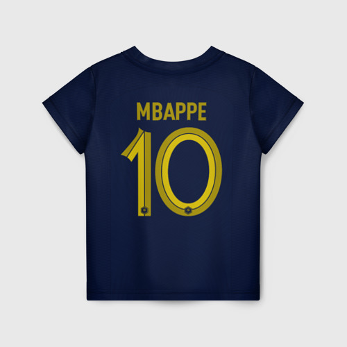 Детская футболка с принтом Мбаппе ЧМ 2022 сборная Франции, вид сзади №1