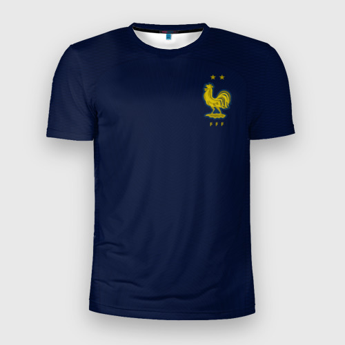 Мужская футболка 3D Slim с принтом Форма сборной Франции ЧМ 2022, вид спереди #2