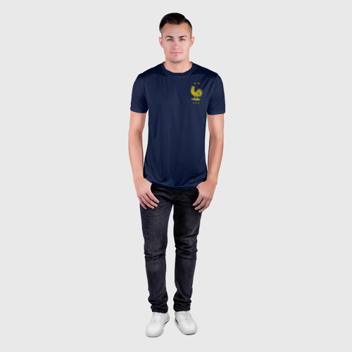 Мужская футболка 3D Slim с принтом Форма сборной Франции ЧМ 2022, вид сбоку #3