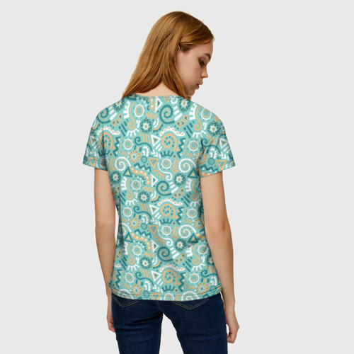 Женская футболка 3D Узор этнический гранж, цвет 3D печать - фото 4
