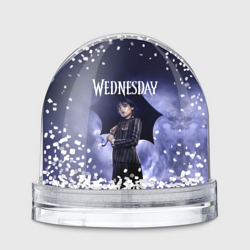 Игрушка Снежный шар Уэнсдэй Аддамс с зонтиком