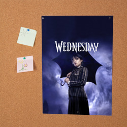 Постер Уэнсдэй Аддамс с зонтиком - фото 2