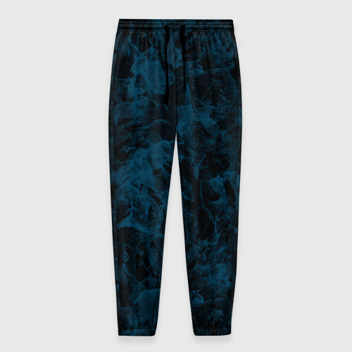 Мужские брюки 3D Синий и черный мраморный узор, цвет 3D печать