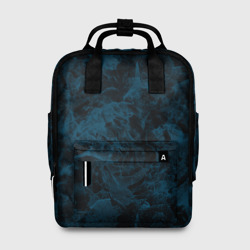 Женский рюкзак 3D Синий и черный мраморный узор