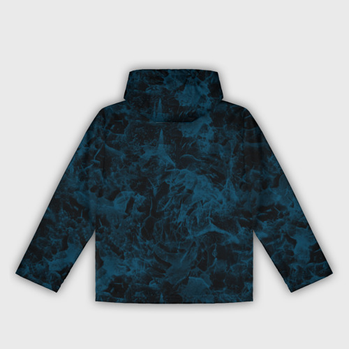 Женская ветровка 3D Синий и черный мраморный узор, цвет белый - фото 2