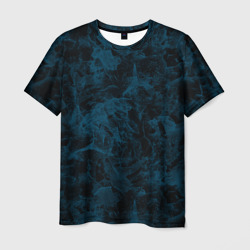 Синий и черный мраморный узор – Мужская футболка 3D с принтом купить со скидкой в -26%