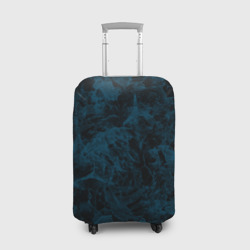 Чехол для чемодана 3D Синий и черный мраморный узор
