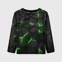 Детский лонгслив 3D Green neon steel