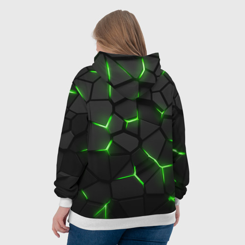 Женская толстовка 3D Green neon steel, цвет 3D печать - фото 7