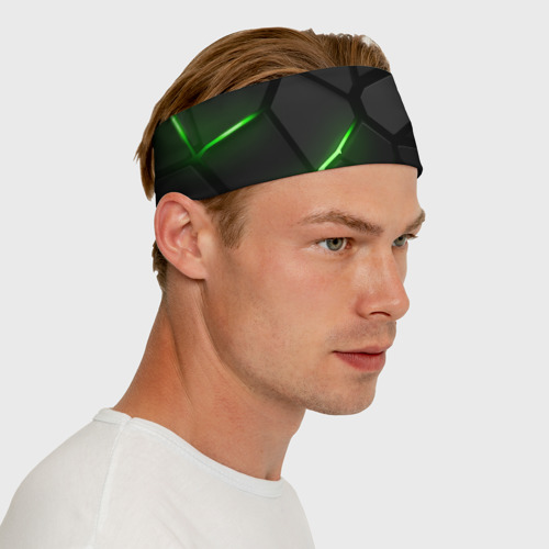 Повязка на голову 3D Green neon steel - фото 6