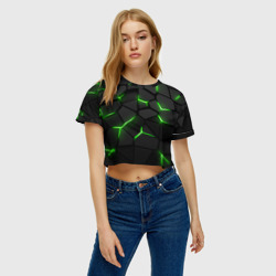 Женская футболка Crop-top 3D Green neon steel - фото 2