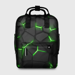 Женский рюкзак 3D Green neon steel