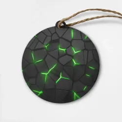 Деревянная игрушка круг Green neon steel