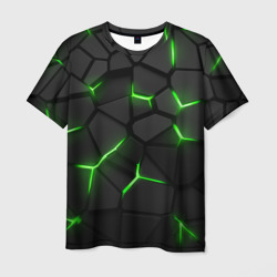 Мужская футболка 3D Green neon steel