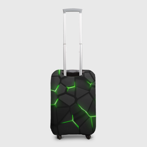 Чехол для чемодана 3D Green neon steel, цвет 3D печать - фото 2