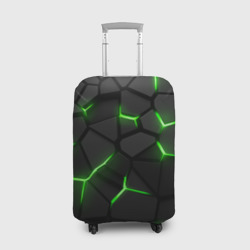 Чехол для чемодана 3D Green neon steel