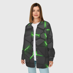 Женская рубашка oversize 3D Green neon steel - фото 2