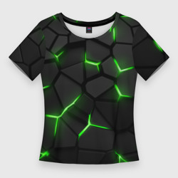 Женская футболка 3D Slim Green neon steel