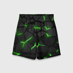 Детские спортивные шорты 3D Green neon steel