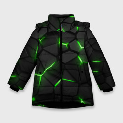 Зимняя куртка для девочек 3D Green neon steel