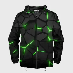 Мужская ветровка 3D Green neon steel
