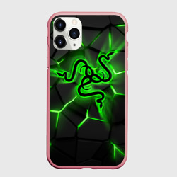 Чехол для iPhone 11 Pro Max матовый Razer neon logo