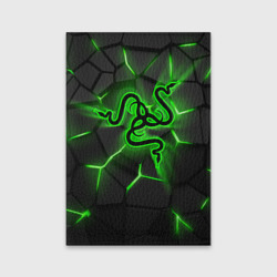 Обложка для паспорта матовая кожа Razer neon logo