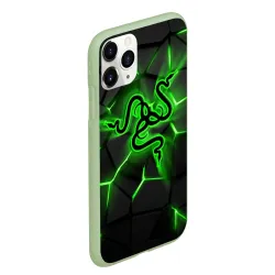 Чехол для iPhone 11 Pro Max матовый Razer neon logo - фото 2