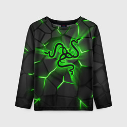 Детский лонгслив 3D Razer neon logo