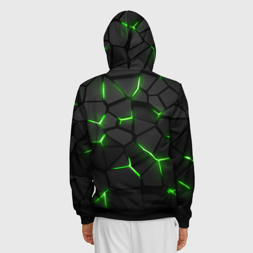 Мужская толстовка 3D на молнии Razer neon logo, цвет черный - фото 4