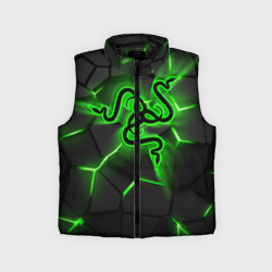 Детский жилет утепленный 3D Razer neon logo