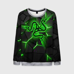 Мужской свитшот 3D Razer neon logo