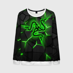 Мужской свитшот 3D Razer neon logo